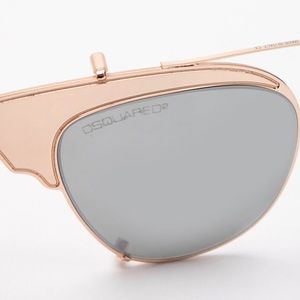 NEW DSQUARED2 Clip On Frame Sunglasses Batwing Shape Mirrored UV Protection